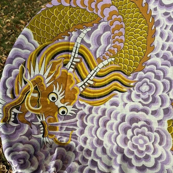 NWT Inoui Editions Dragon Yellow/Purple Wool Scarf - Picture 2 of 5